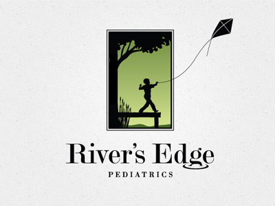 River's Edge Pediatrics Logo: Spring classic logo pediatrics silhouette