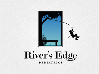 River's Edge Pediatrics Logo: Summer classic logo pediatrics silhouette