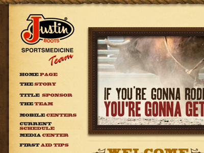 Justin Boots Sports Medicine Website