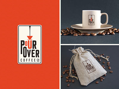 Pour Over brand coffee design challenge logo pour over