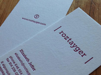 Roztayger Business Card accessories business card fasion high end letterpress purple