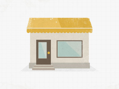 Store Front Illustration boutique brown gold illustration small business store front texture vintage