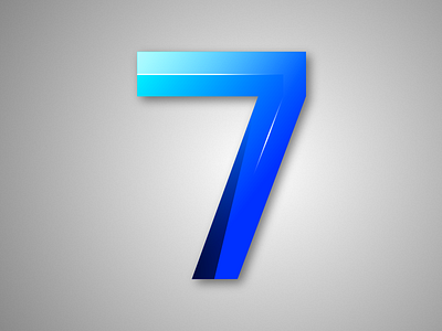 Seven blue branding design icon illustration logo modern number unique vector