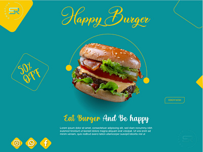 Happy burger 3d brand design branding coreldraw design graphic design illustration info design logo mockup design photoshop social media banner social media design ui ux