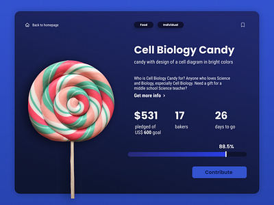 DailyUI challenge: Crowdfunding Campaign #032 032 blue crowdfunding dailyui figma gradient illustration landing page page poppins roboto typography ui uichallenge