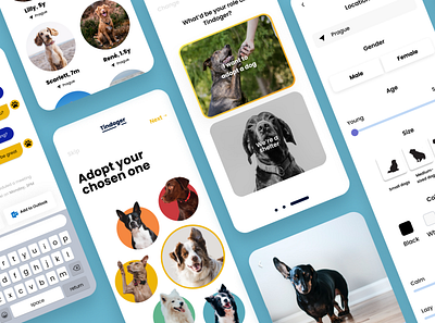 Mobile application: Tindoger case study class dailyui design figma logo mobile app portfolio project ui ux
