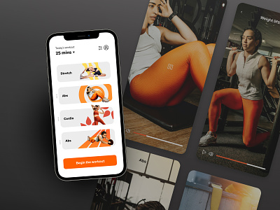 DailyUI challenge: Workout of the day #062 062 active lifestyle dailyui dark design excersice figma mobile app sport ui workout