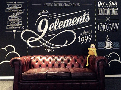 Chalkboard 9elements chalk chalkboard illustration kreide lettering mural tafel typography