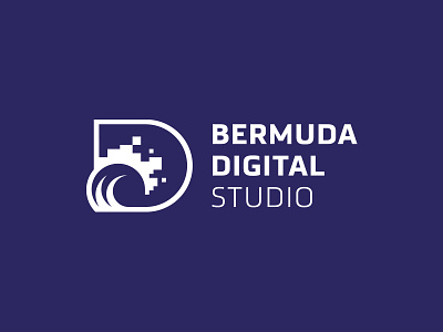 Bermuda Digital Studio bermuda brand brandmark d digital logo pixel symbol wave