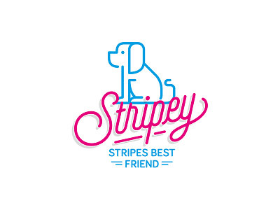 Stripey dog illustration symbol typography