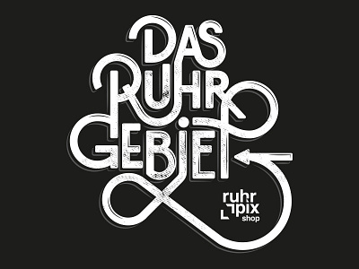 Das Ruhrgebiet Typo black illustration letters typographic white