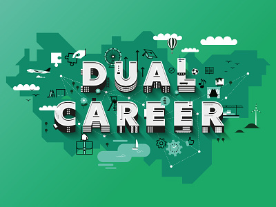 DCNRuhr Keyvisual career dual illustration keyvisual landscape letters map network ruhrgebiet