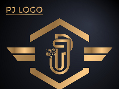 PJ Letter Linked Logo graphic design