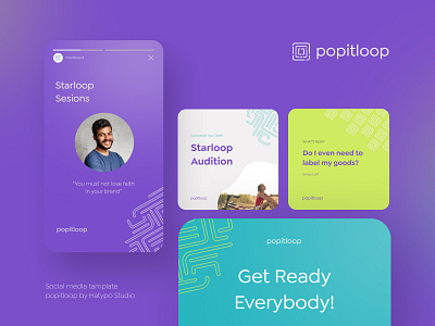 Popitloop - Social Media Tamplate brand guidelines brand identity branding colorful design graphic design instagram post instastories logo minimalist social media social media tamplate tamplate