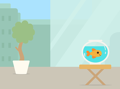 Patio Fish fish bowl goldfish illustrator ipad patio