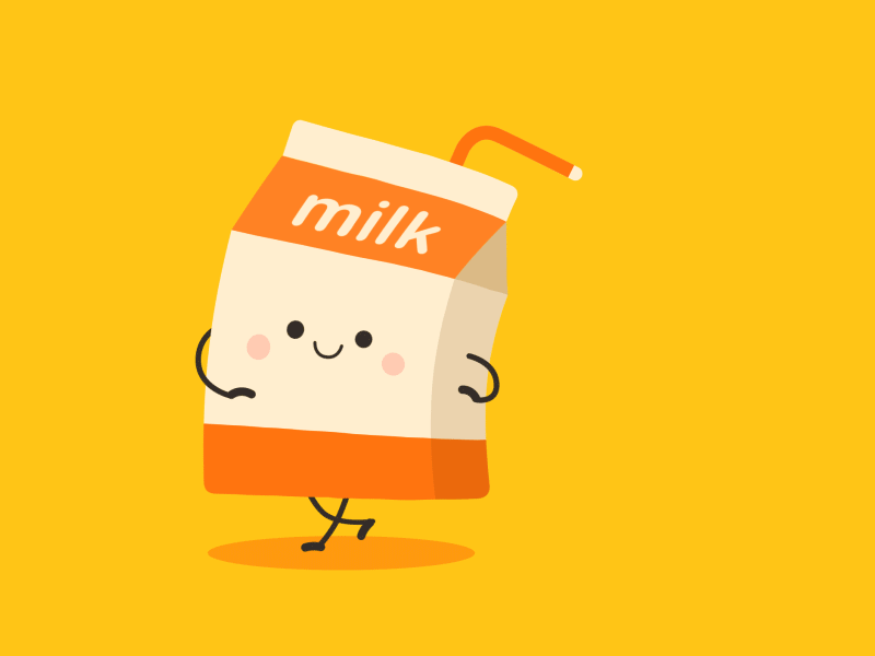Have some milk？ animation box graphic lovely milk motion straw walk