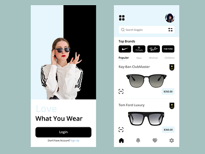 #13 Sunglasses e-commerce App UI/UX design in figma app design application design figma figmadesign figmauiux mobileui sunglasses ui uiux ux