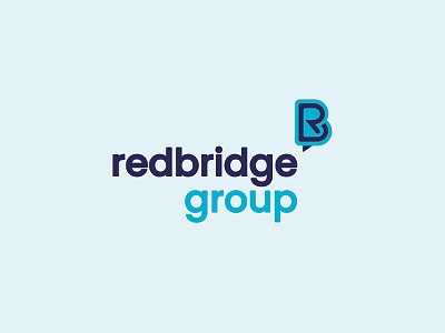 Redbridge Group - Bubble Concept blue branding design group logo tuition