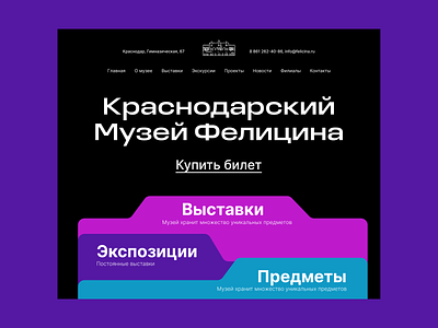 Krasnodar city museum of Eugene Felicin ty typography ui ux