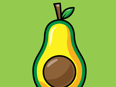 Avacado design fruit illustration ldes logo vector