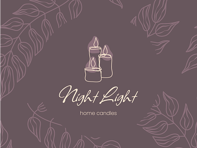 Logo for an aromatic candle store "Night Light" adobe aromatic art brand branding candle candle packaging cosmetics design graphic design home identity illustration illustrator logo one line packaging pattern store vector