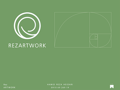 Reza artwork logo branding design graphic design illustration logo minimal golden art monogram design typography