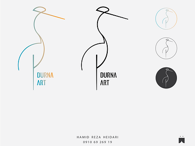 Durna (crane) branding crane design graphic design illustration logo monogram design typography vector