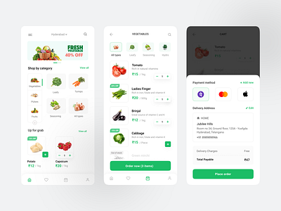 Online Vegetable Store App by Eshwari Thammannagari on Dribbble