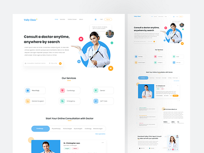 Vally Clinic - Online Doctor Consultation Landing Page concept ui consultation healthcare online doctor ux webpage