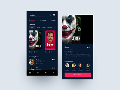 Dark - Movie ticket booking app cinema ticket booking app concept concept ui ui