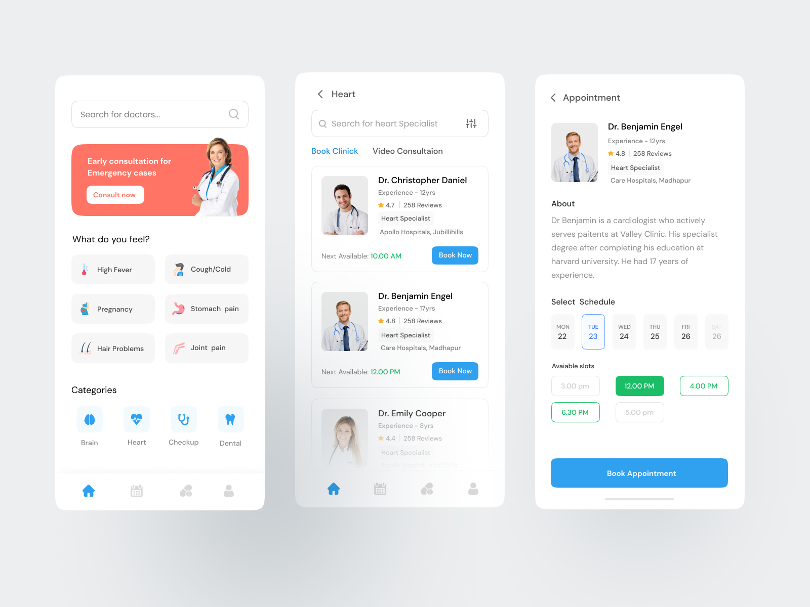 Online Doctor Consultation App by Eshwari Thammannagari on Dribbble