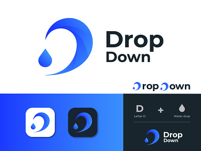 Modern D Letter | Drop Down - Logo Design
