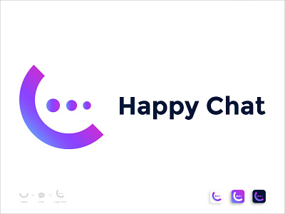 Modern Happy Chat | Apps - Logo Design apps logo brand identity design branding branding identity chat logo design gradient logo graphic design happy chat logo logo logo design logo folio 2021 modern logo vector