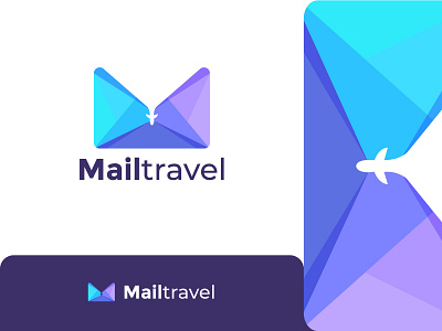 Modern M Letter | mail travel - Logo Design brand identity design branding branding identity email gradient logo graphic design icon letter logo logo logo design logo designer logo maker mail logo modern logo modern m letter travel logo vector