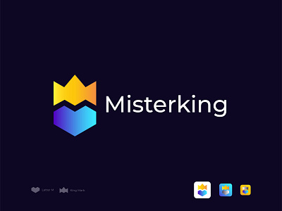 Modern M Letter | Mister king - Logo Design brand identity design branding branding identity design gradient logo graphic design king logo letter logo logo logo design logo designer mister logo modern logo modern m letter vector