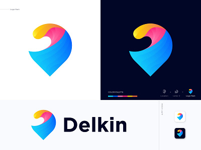 Modern D Letter | Delkin - Logo Design brand identity design branding branding identity d letter graphic design icon letter logo location logo logo design logo designer logo free logo maker modern modern d letter modern logo