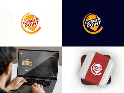 Burger Point | Restaurant - Logo Design brand identity design branding branding identity burger design graphic design illustration location logo logo design logo designer modern point restaurant ui vector