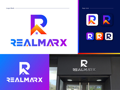 Modern R Letter | Realmarx | Real estate - Logo Design brand identity design branding branding identity design graphic design icon illustration logo logo design modern r letter real estate ui vector