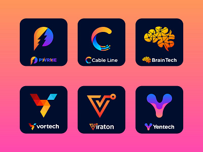 Modern | tech | Technology - Logo collection apps brand identity design branding branding identity colorful design gradient logo graphic design icon illustration letter logo logo logo collection logo design logo folio modern tech technology ui vector