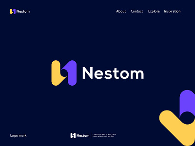 Modern | Minimalist | N Letter | Nestom - Logo Design abstract logo brand identity design branding branding identity colorful design graphic design illustration logo logo design minimalist modern monogram logo n letter tikmark ui vector