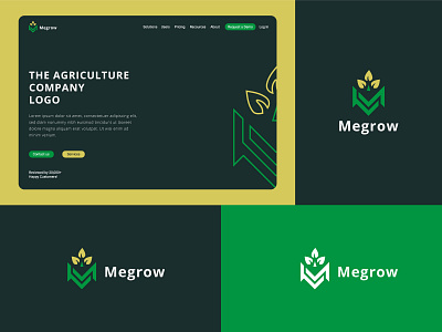 M Letter | Tree | Agriculture Company Logo Design