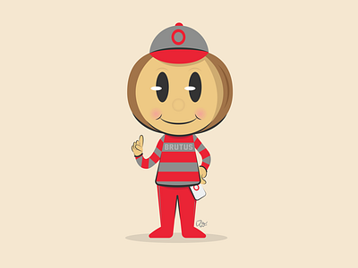 Brutus Buckeye, Ohio State Mascot brutus buckeye buckeyes illustration ohio state osu