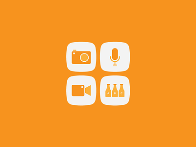 Media and Catalog material style icon android audio bottle camera catalog flat icon icons image material design mic video