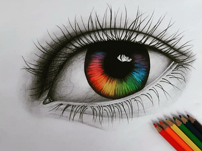 EYE art artist beautiful color color pencils colorful colors design designer eye hand drawing inspire work pencil art