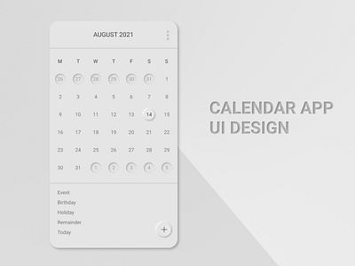 Calendar app Neumorphism UI app app ui beginner calender app color design designer figma figma design learner mobile app mobile ui neumorphism typography ui ui design uiux user interface ux wireframes