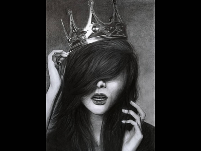 crown girl art artist color crown design designer girl graphite graphite pencils hand drawing pencil pencil art queen sketch