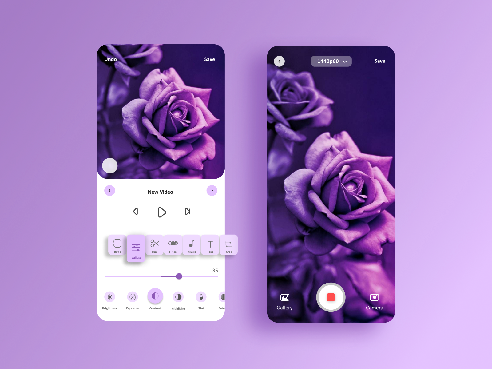 Video editing app UI by Revathi paramasivam on Dribbble