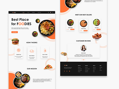 FOODIE Landing Page color design designer figma food delivey page landing page ui ui design web design website