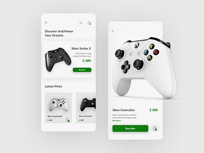 Xbox Shopping App UI color design designer figma shopping app typography ui ui designs uiux xbos=x controller xbox