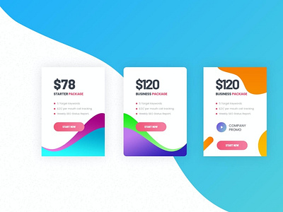 Business Pricing Table UI Template PSD